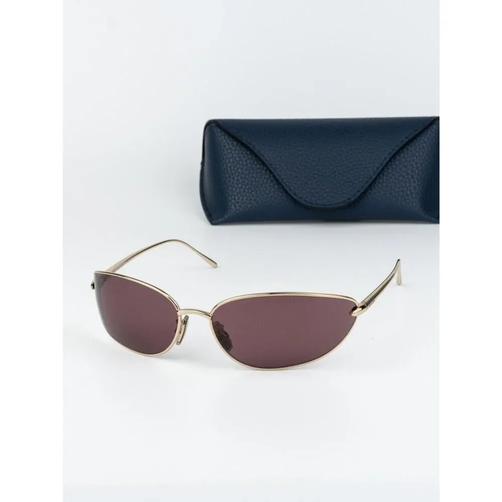 Loewe Men Sunglasses Gold Purple Wraparound LW40164U 32U NEW AUTHENTIC